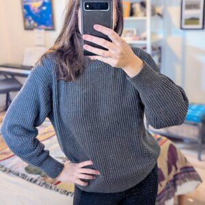 EVERLANE Cotton Fisherman Sweater - Grey - Small - FW/25